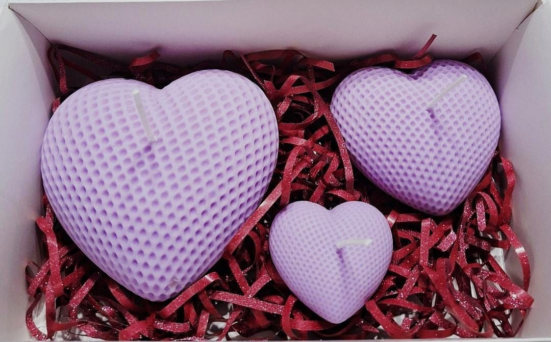 Trío «Corazones» Texturizados